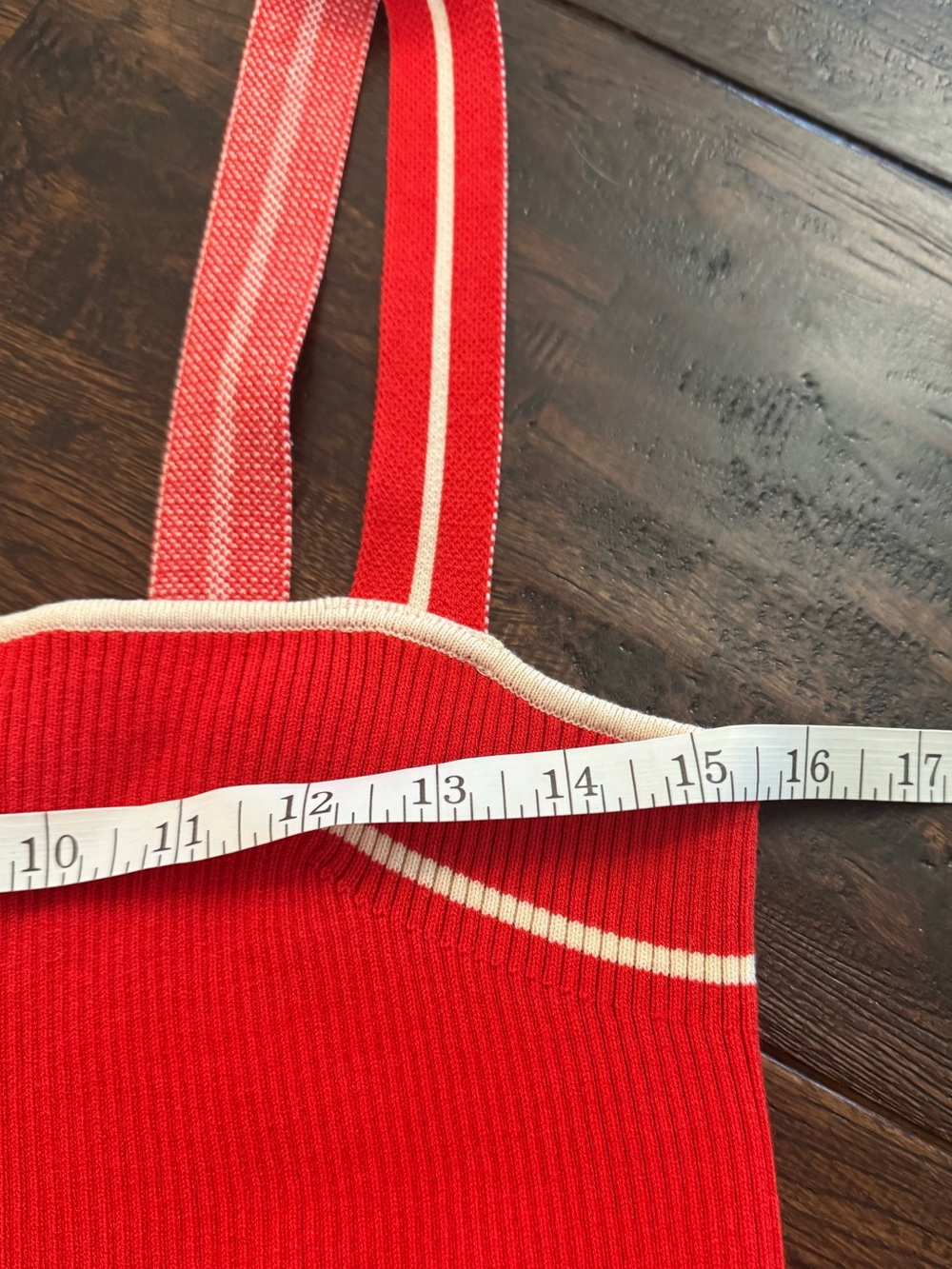 C'ISA Red Ribbed Tank Top with White Trim Size L - Picture 15 of 15